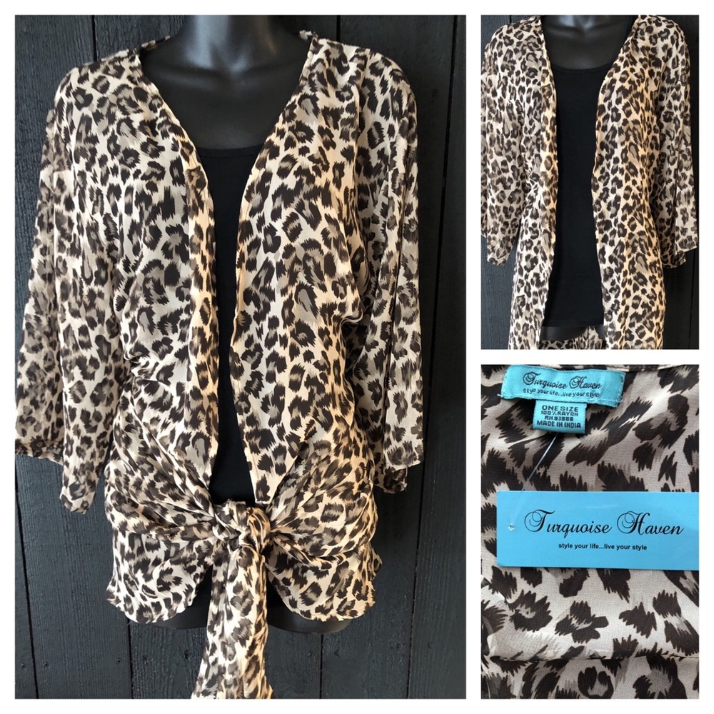 Turquoise Haven Cheetah Kimono